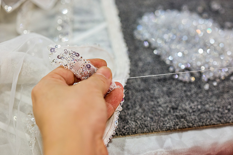 बोनिंग संरचना वाला couture पोशाक बॉडिस, hand beading सजावट के साथ